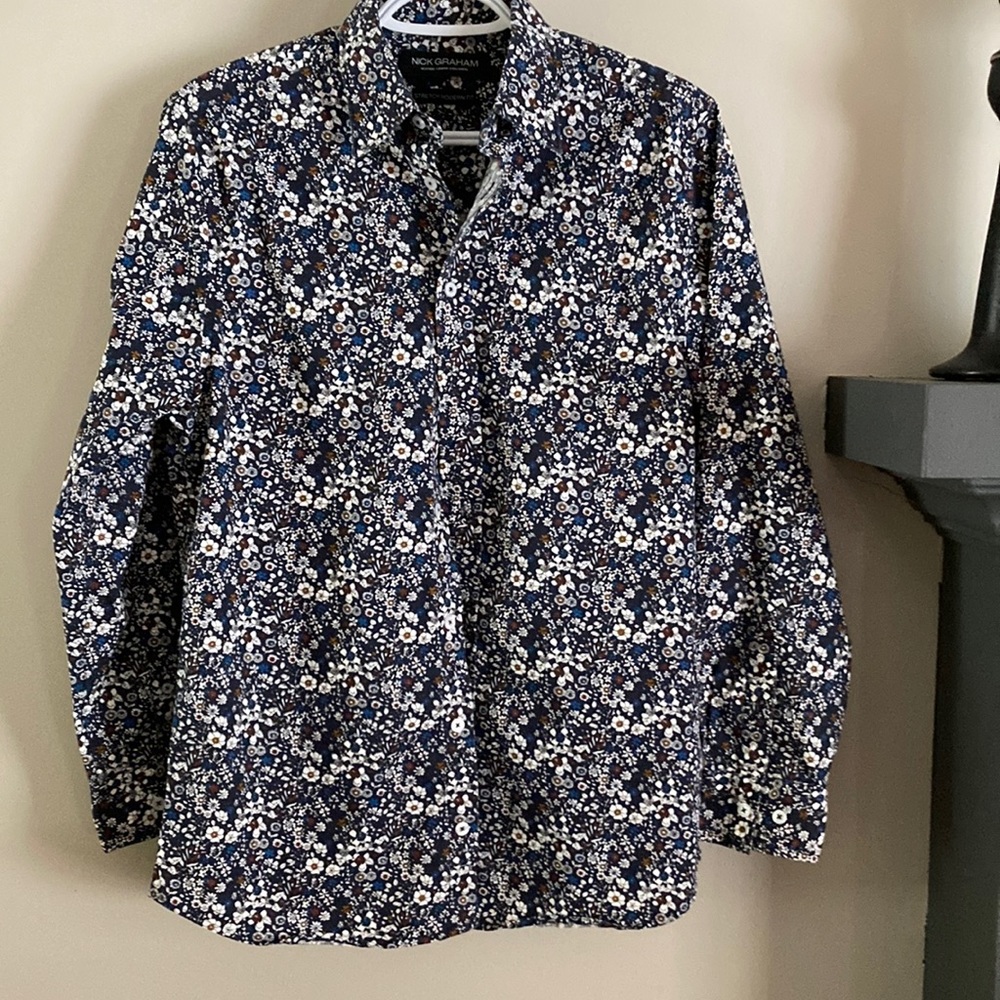 Floral dress shirt with stretch